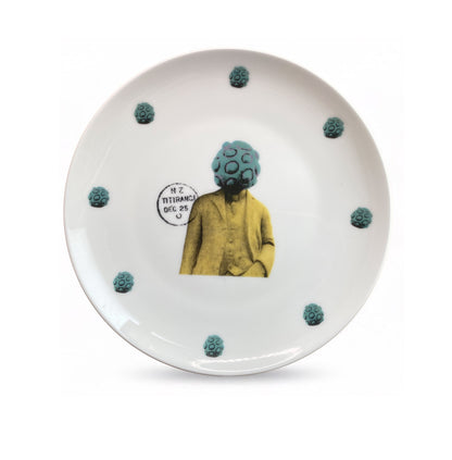 On Your Head Be It - 16 cm small side plate -  Stamped Titirangi  - Bone China